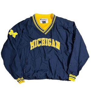 Vintage Champion Michigan Wolverines Pullover Windbreaker Men's Size Large